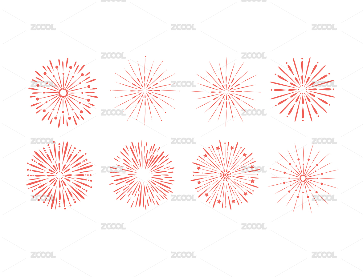 烟花礼花矢量插画元素（主预览-4511966） - 未分类 - 站酷设计师Fei先生原创素材 - 站酷ZCOOL