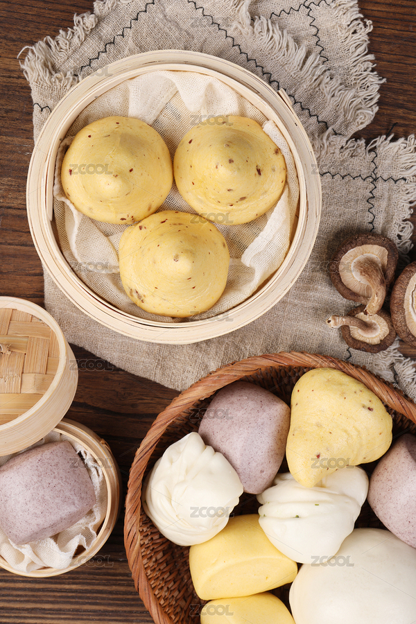 木頭桌面上的中國傳統(tǒng)雜糧主食窩頭花卷饅頭（主預覽-8630514） - 未分類 - 站酷設計師北京李偉佳原創(chuàng)素材 - 站酷ZCOOL