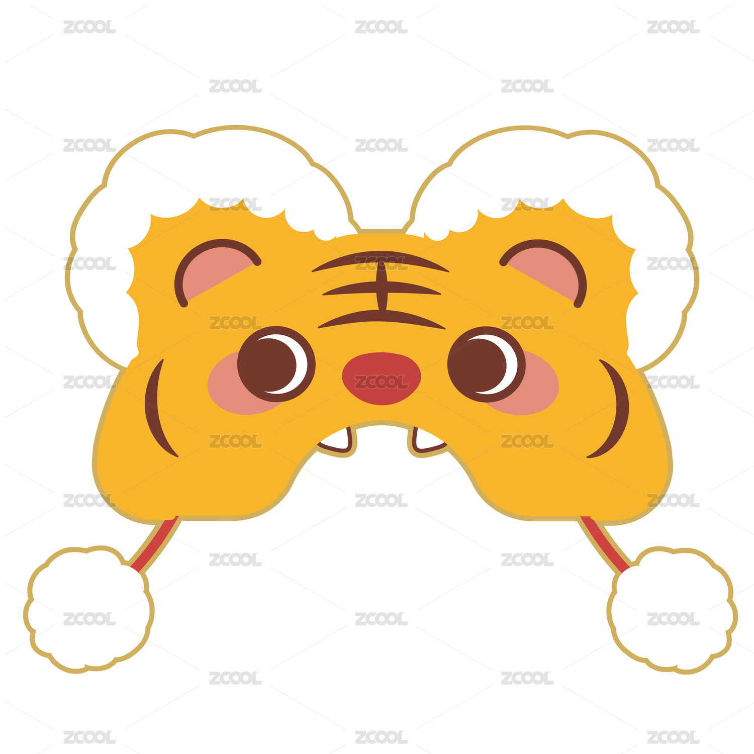 儿童虎头帽手绘图
