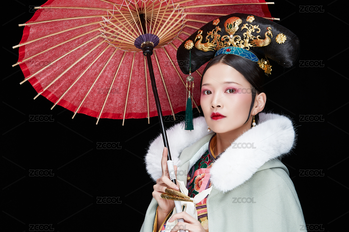 黑色背景下的清代女性古装造型清朝古装（主预览-1945580） - 未分类 - 站酷设计师蓝太阳TNT原创素材 - 站酷ZCOOL