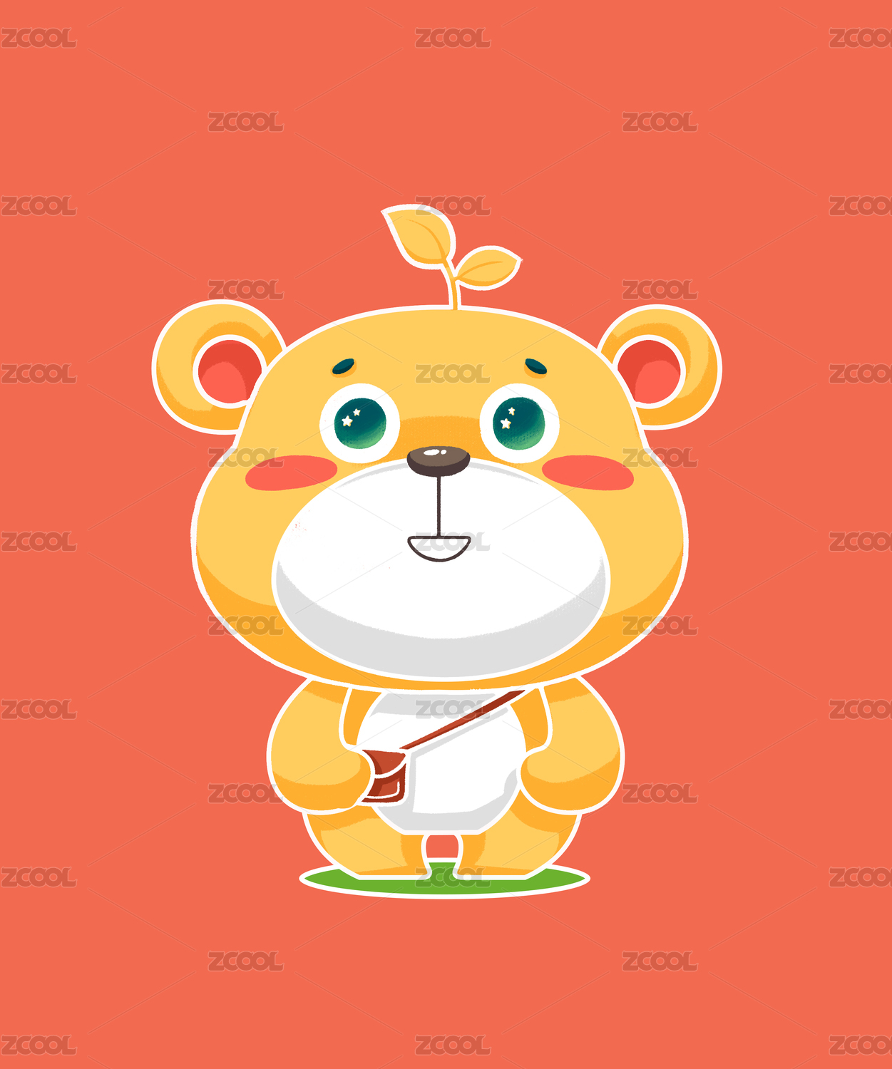 长草的黄色小熊