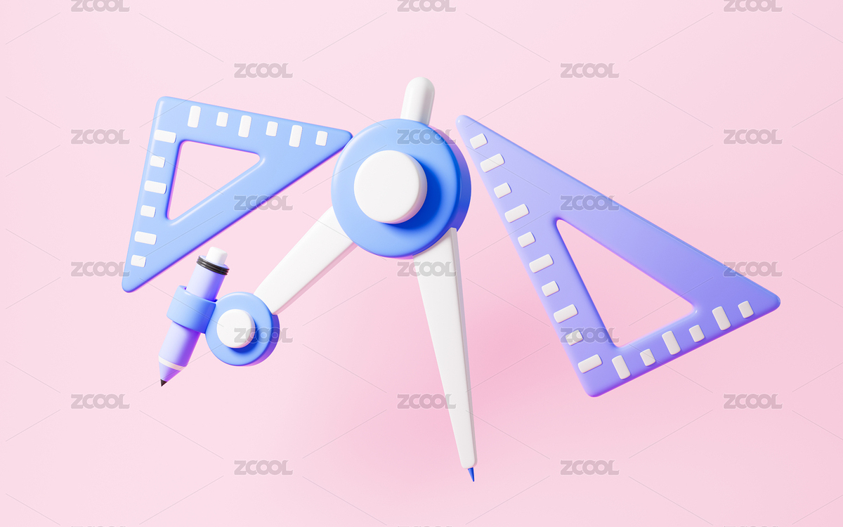 卡通圓規(guī)和三角尺模型3D渲染（主預(yù)覽-11832216） - 未分類 - 站酷設(shè)計(jì)師TinaJi0718原創(chuàng)素材 - 站酷ZCOOL