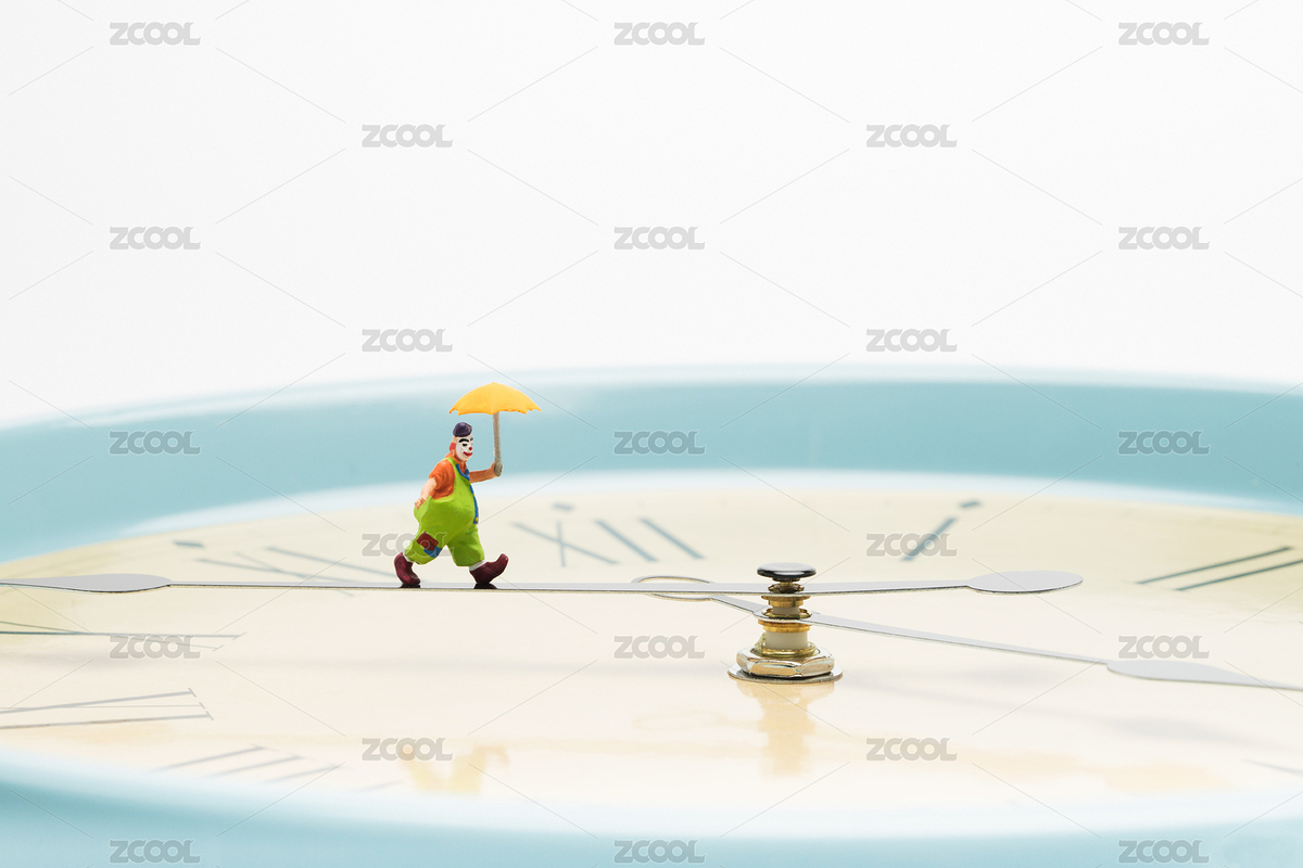 钟表小人时间都去哪了指针小丑撑伞（主预览-628006） - 未分类 - 站酷设计师黑白凑原创素材 - 站酷ZCOOL