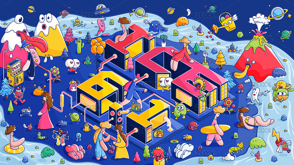 25D插画61儿童节活动主画面背景板（主预览-5402711） - 未分类 - 站酷设计师一只柠檬精bb原创素材 - 站酷ZCOOL