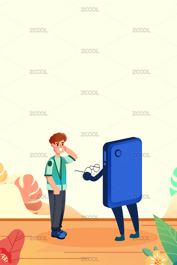 卡通手繪世界愛眼日手機給小孩戴眼鏡插畫（主預覽-8202504） - 未分類 - 站酷設計師華仔DAOHUA原創(chuàng)素材 - 站酷ZCOOL