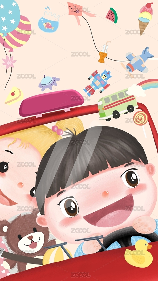 儿童节男孩女孩玩具（主预览-7440011） - 未分类 - 站酷设计师凉小宜原创素材 - 站酷ZCOOL