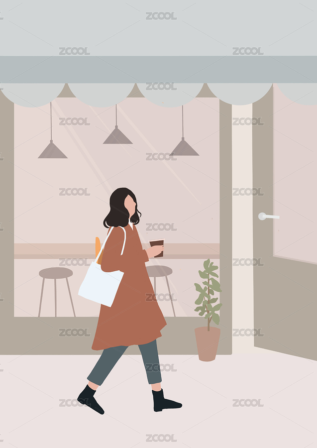 拿著咖啡的女孩（主預(yù)覽-3798852） - 未分類 - 站酷設(shè)計師拾貳Li原創(chuàng)素材 - 站酷ZCOOL