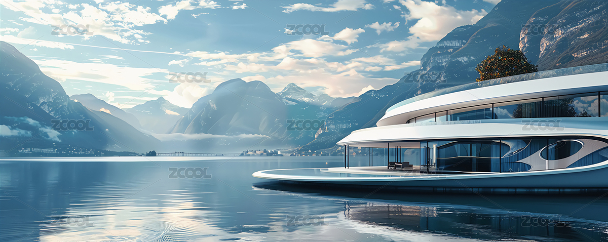 高端山居度假別墅酒店建筑外觀（主預覽-4547559） - 未分類 - 站酷設計師AIGC哲宸視覺原創(chuàng)素材 - 站酷ZCOOL