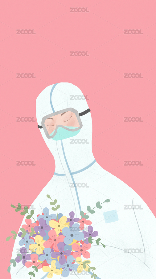 捧花醫(yī)護(hù)人員插畫（主預(yù)覽-3085642） - 未分類 - 站酷設(shè)計(jì)師一顆是良丶原創(chuàng)素材 - 站酷ZCOOL