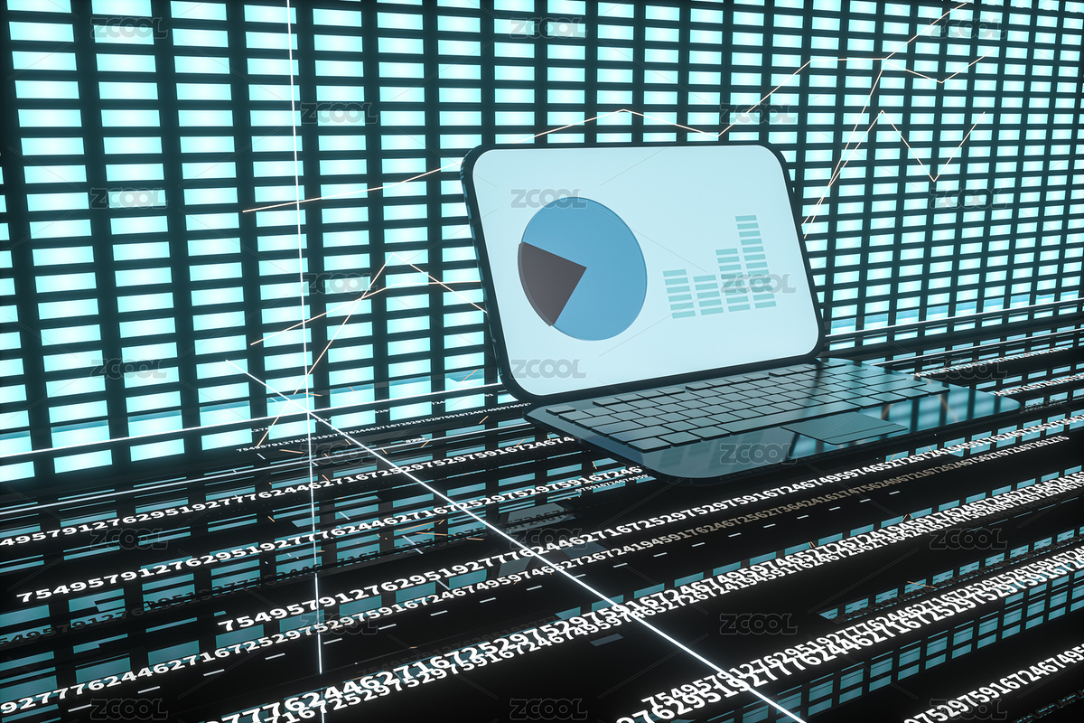 筆記本電腦屏幕與數(shù)據(jù)表格金融背景 三維渲染（主預(yù)覽-7215587） - 未分類 - 站酷設(shè)計師VinkFan原創(chuàng)素材 - 站酷ZCOOL
