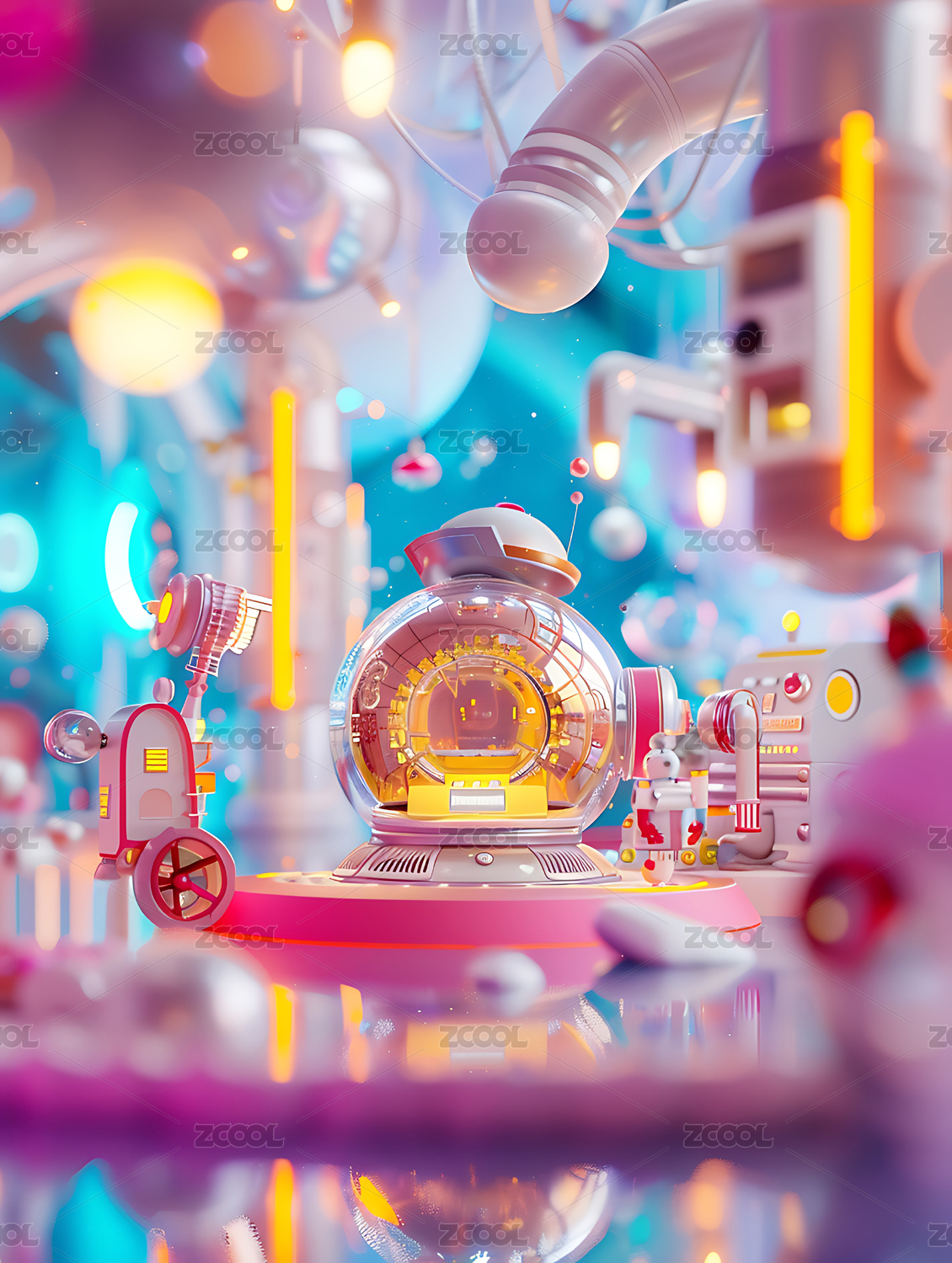 3d儿童玩具风卡通背景