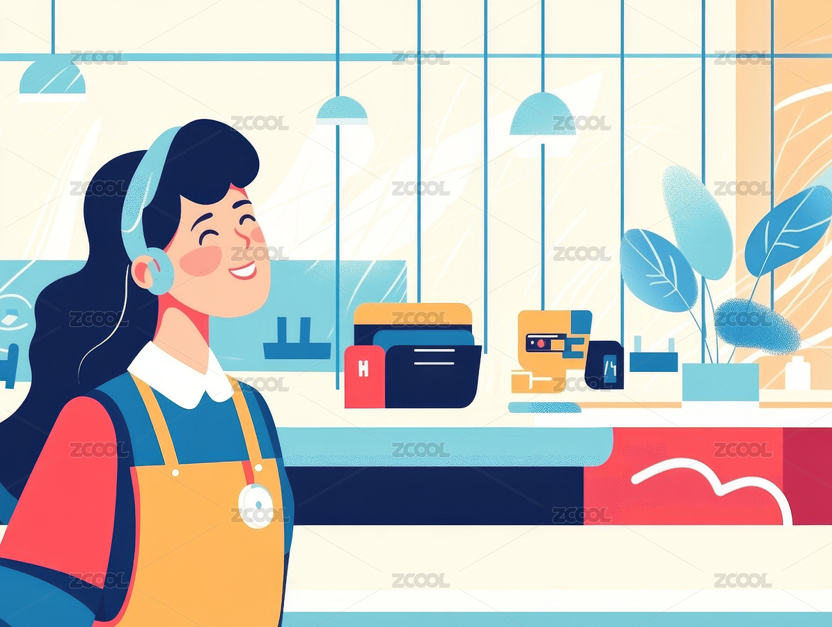 超市收銀臺的工作人員（主預(yù)覽-9215988） - 未分類 - 站酷設(shè)計師給我一杯冰闊落原創(chuàng)素材 - 站酷ZCOOL