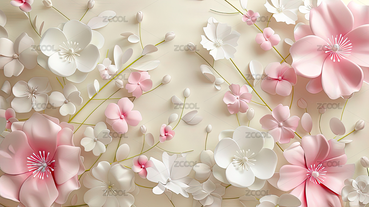 立体花朵图案背景（主预览-8133531） - 未分类 - 站酷设计师奶狐狸格格原创素材 - 站酷ZCOOL