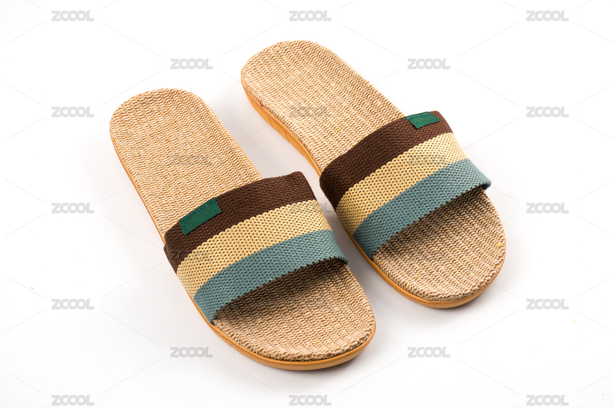 放在白色背景上的一双男拖鞋（主预览-5849411） - 未分类 - 站酷设计师铁棍山药芝麻片原创素材 - 站酷ZCOOL