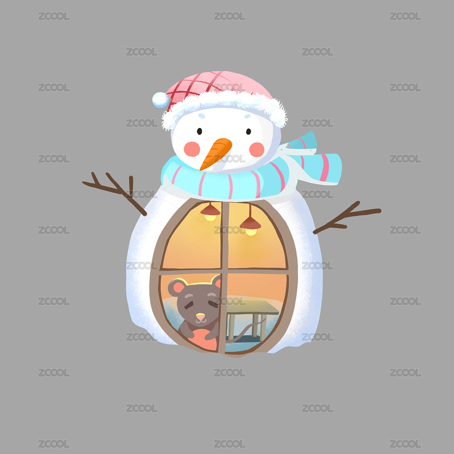雪人插畫（主預(yù)覽-758562） - 未分類 - 站酷設(shè)計師燈燈登原創(chuàng)素材 - 站酷ZCOOL
