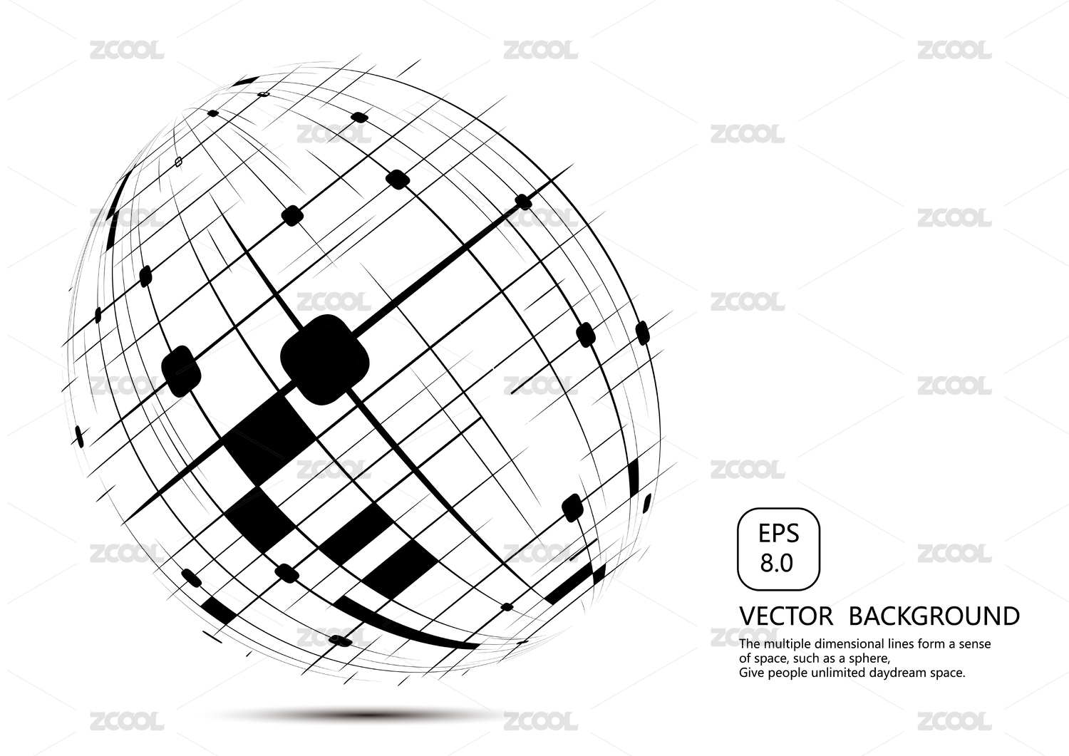 Points and curves spherical wireframes and technical abstract illustrations