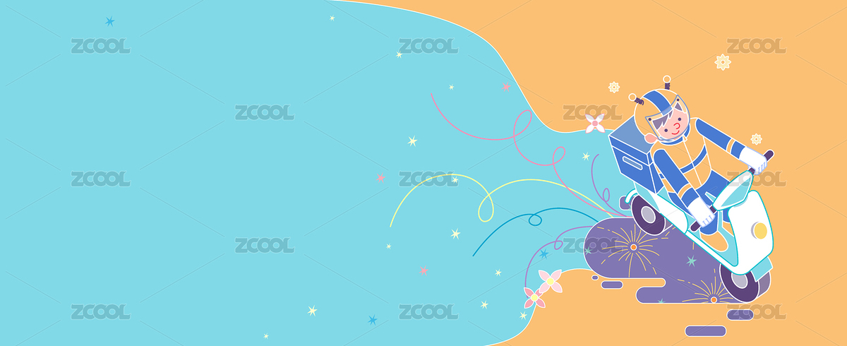 外卖小哥骑着电瓶车路上身后放出烟花横板（主预览-6009974） - 未分类 - 站酷设计师呀哆yaduo原创素材 - 站酷ZCOOL