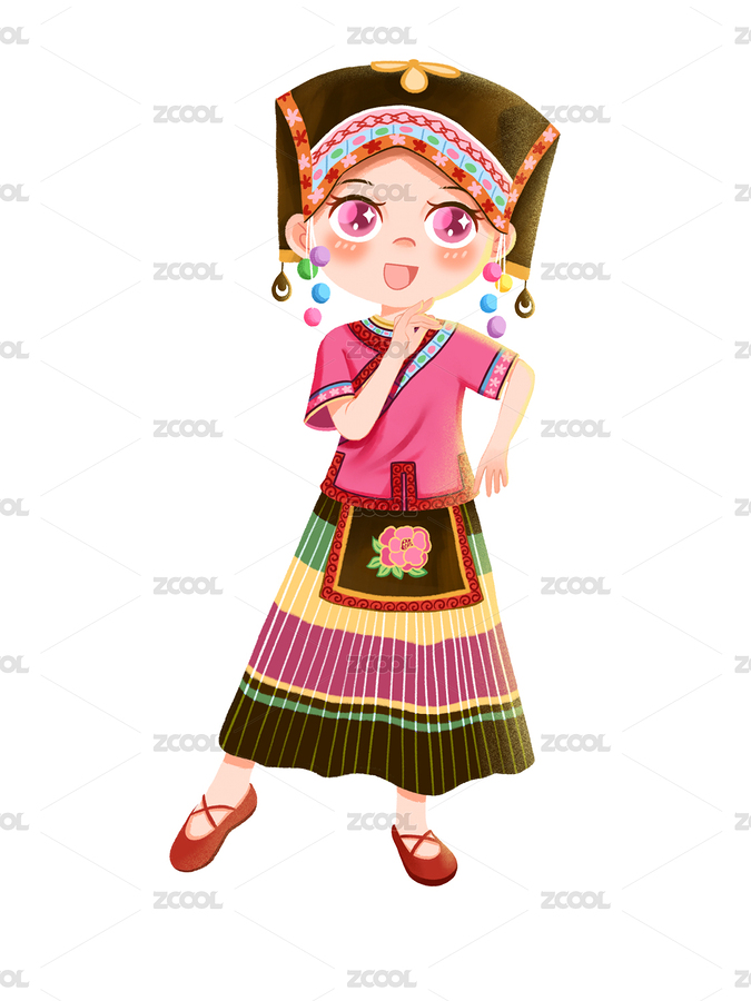卡通手繪少數(shù)民族壯族人物角色插畫（主預(yù)覽-11833355） - 未分類 - 站酷設(shè)計師憇憇原創(chuàng)素材 - 站酷ZCOOL