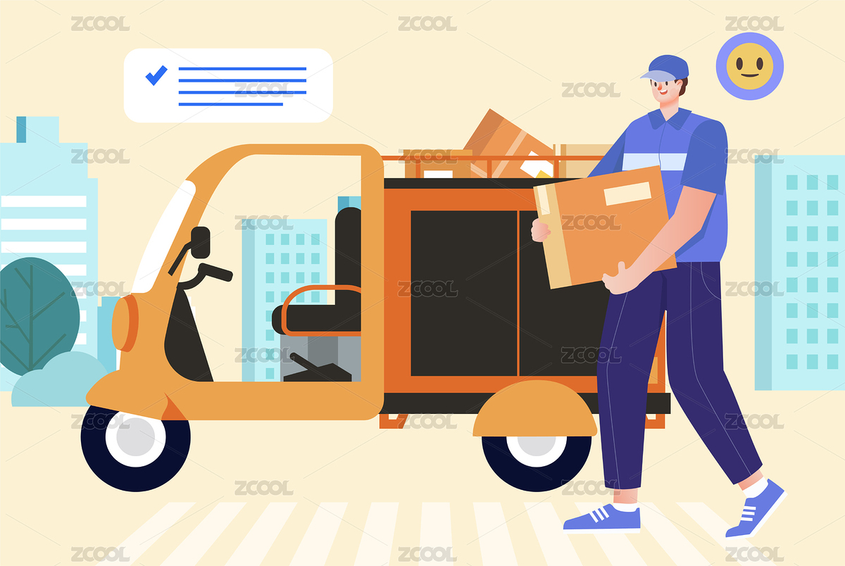 快遞員收快遞插畫(huà)（主預(yù)覽-8034956） - 未分類 - 站酷設(shè)計(jì)師速寫(xiě)84原創(chuàng)素材 - 站酷ZCOOL