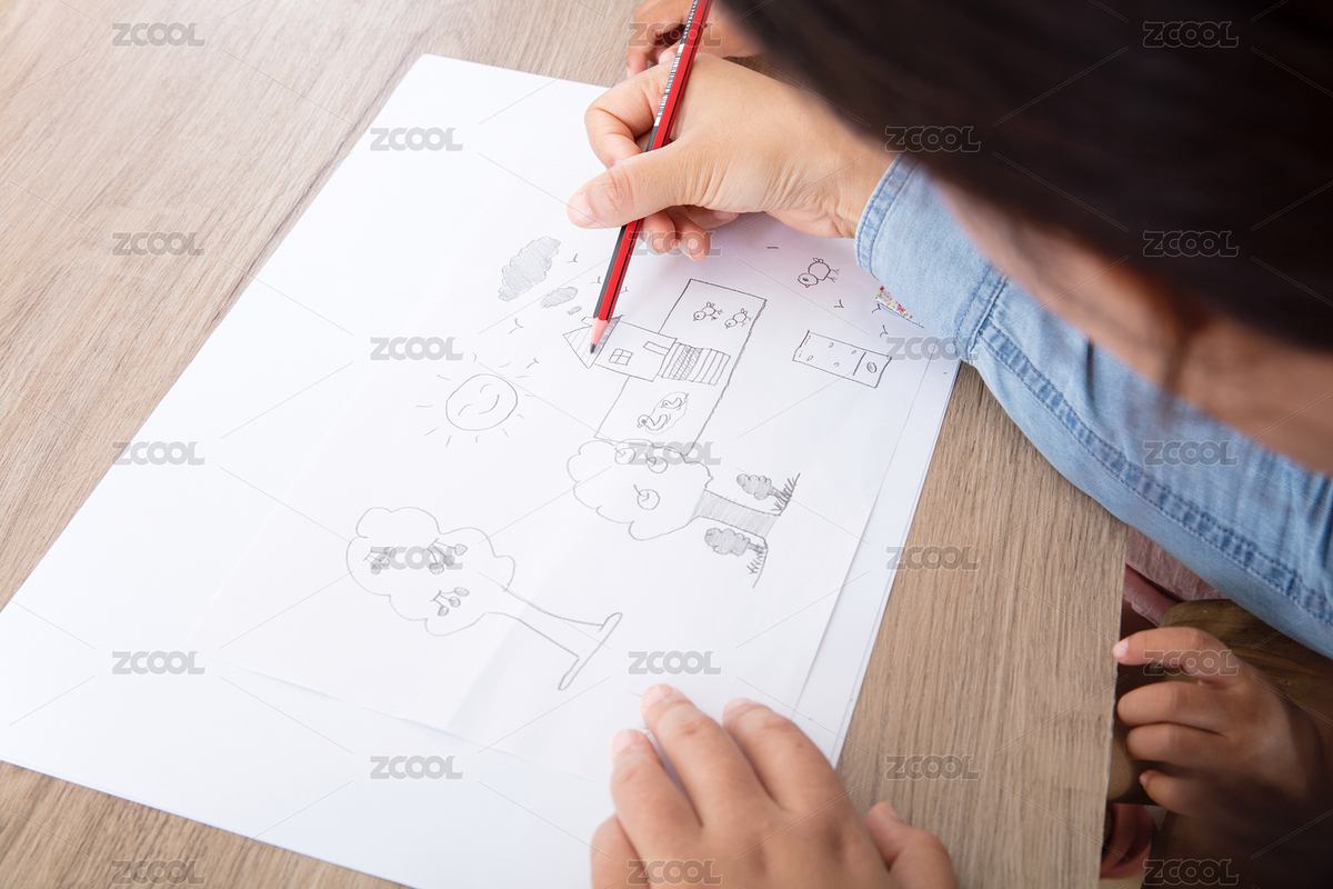 幼兒園老師在教孩子學(xué)習(xí)畫畫（主預(yù)覽-6927824） - 未分類 - 站酷設(shè)計師小羽怪原創(chuàng)素材 - 站酷ZCOOL