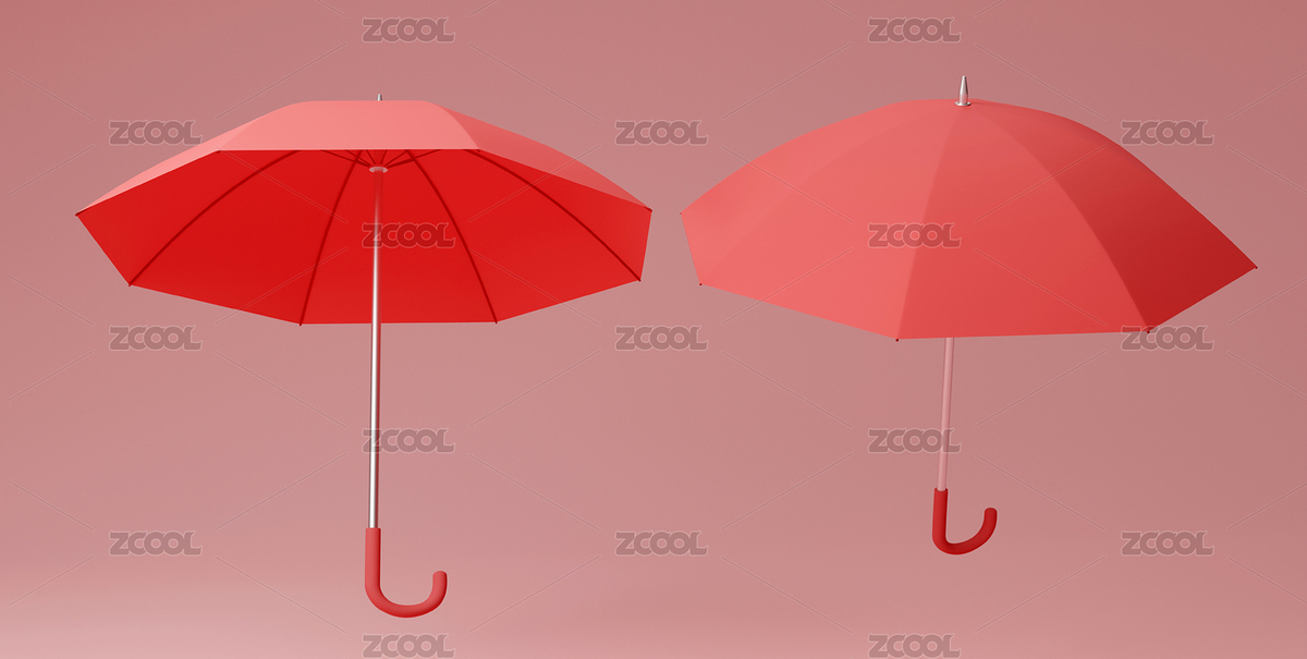 红色背景中的3D红色雨伞创意素材（主预览-3785802） - 未分类 - 站酷设计师imve原创素材 - 站酷ZCOOL