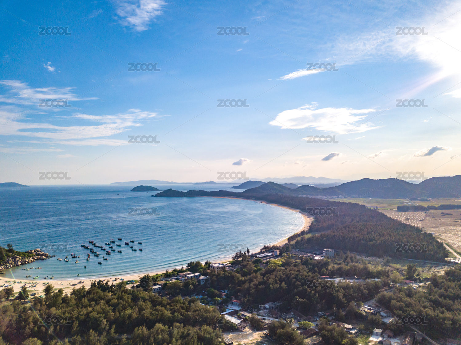 Dahua Jiao (Dahuajiao) Scenic Spot, Cape Landscape Aerial View of Wanning County, Eastern Coastline of Hainan Island, China
