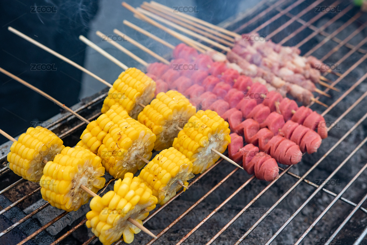 燒烤美食烤串：火腿腸、玉米、烤肉（主預(yù)覽-4783405） - 未分類 - 站酷設(shè)計(jì)師JungLand原創(chuàng)素材 - 站酷ZCOOL