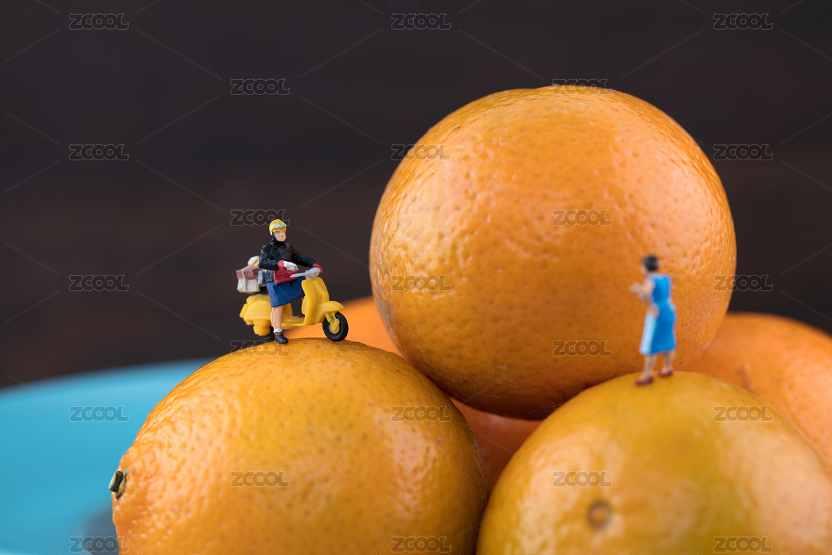 微縮世界橙子上的快遞員閃送水果（主預(yù)覽-5526324） - 未分類(lèi) - 站酷設(shè)計(jì)師小羽怪原創(chuàng)素材 - 站酷ZCOOL
