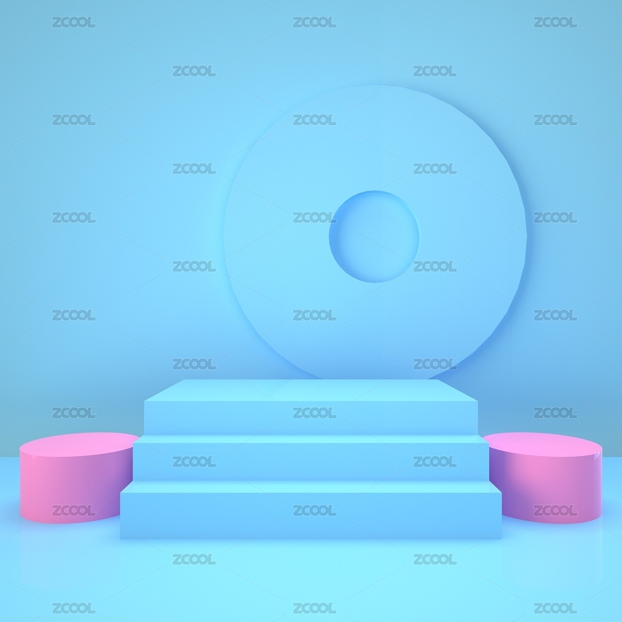 粉蓝简约几何时尚百搭电商促销立体摆台海报背景模板平面设计（主预览-2842485） - 未分类 - 站酷设计师lina5144琳原创素材 - 站酷ZCOOL