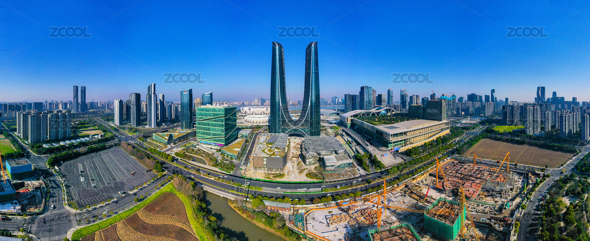 中國(guó)浙江杭州濱江區(qū)杭州之門航拍（主預(yù)覽-4490344） - 未分類 - 站酷設(shè)計(jì)師zexdesign原創(chuàng)素材 - 站酷ZCOOL