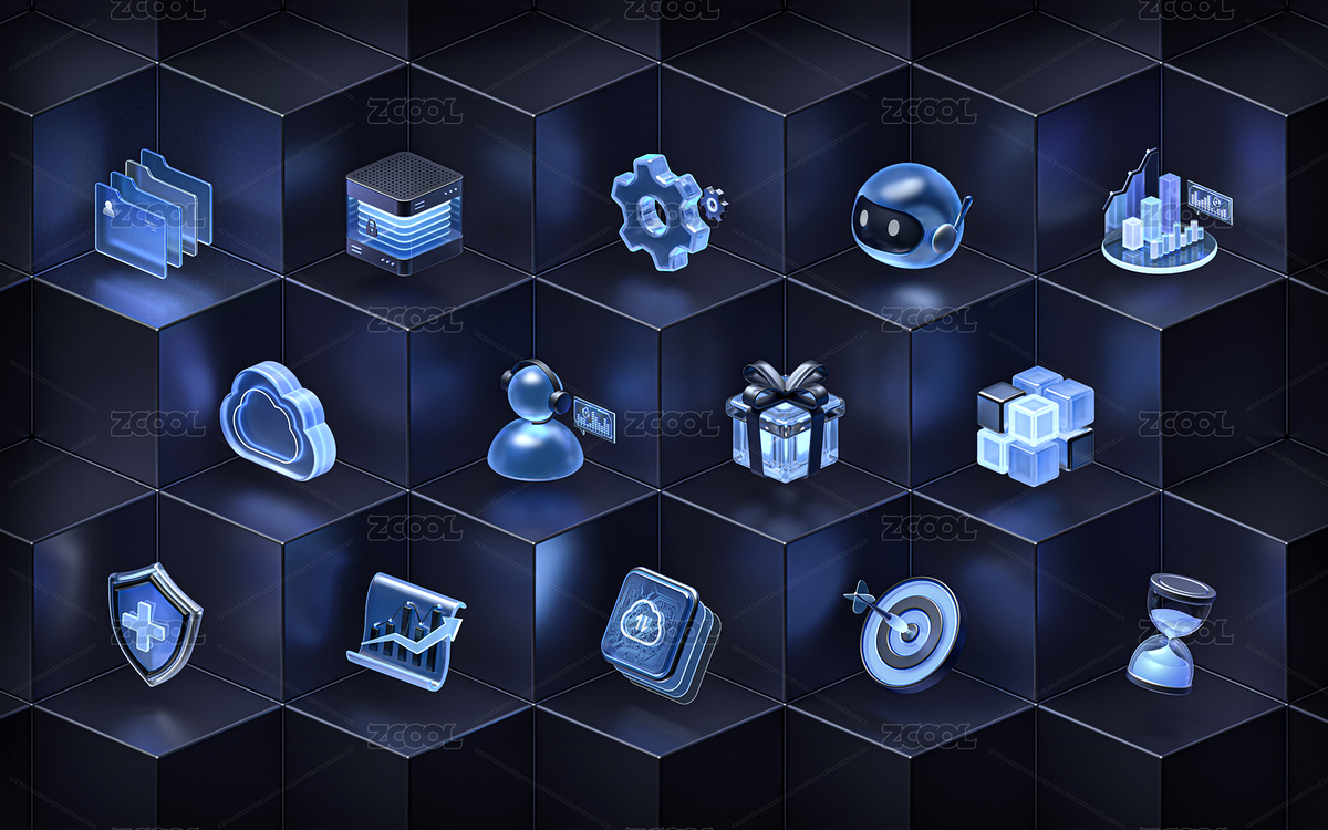 深色科技感圖標六邊形幾何背景墻3D海報（主預覽-3768103） - 未分類 - 站酷設(shè)計師在_野原創(chuàng)素材 - 站酷ZCOOL