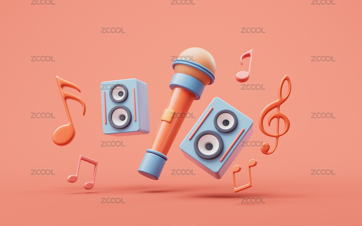 卡通風(fēng)格演奏的樂器3D渲染（主預(yù)覽-7284240） - 未分類 - 站酷設(shè)計師VinkFan原創(chuàng)素材 - 站酷ZCOOL