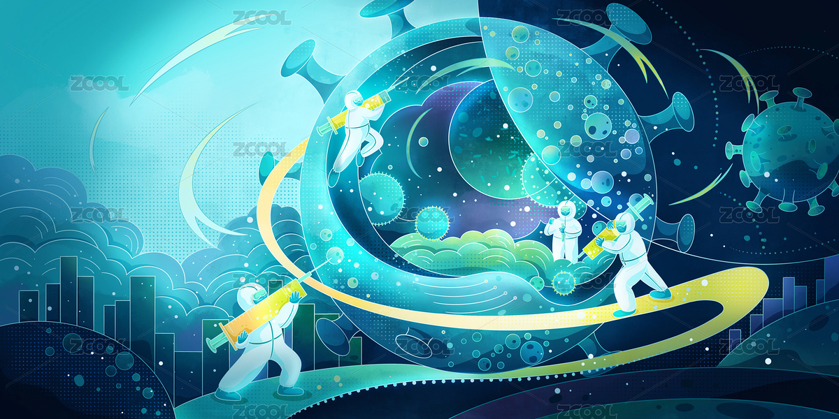 国风新中式穿防护服医护人员抗疫插画（主预览-6419197） - 未分类 - 站酷设计师清火栀麦片原创素材 - 站酷ZCOOL