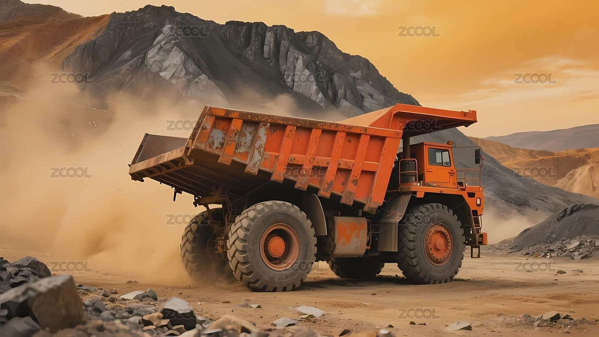橙色礦用卡車(chē)在礦山作業(yè)（主預(yù)覽-11683557） - 未分類(lèi) - 站酷設(shè)計(jì)師小裴同學(xué)2024原創(chuàng)素材 - 站酷ZCOOL