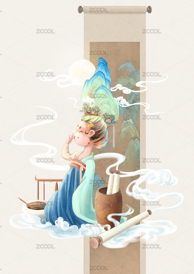 Q版古风跳舞的女孩（主预览-7973326） - 未分类 - 站酷设计师疏影sy原创素材 - 站酷ZCOOL