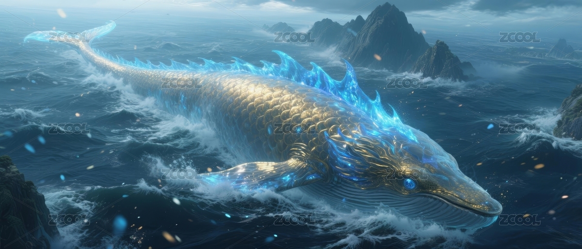 巨鯨奇幻感海洋場(chǎng)景（主預(yù)覽-10594798） - 未分類 - 站酷設(shè)計(jì)師橘貓視覺(jué)原創(chuàng)素材 - 站酷ZCOOL