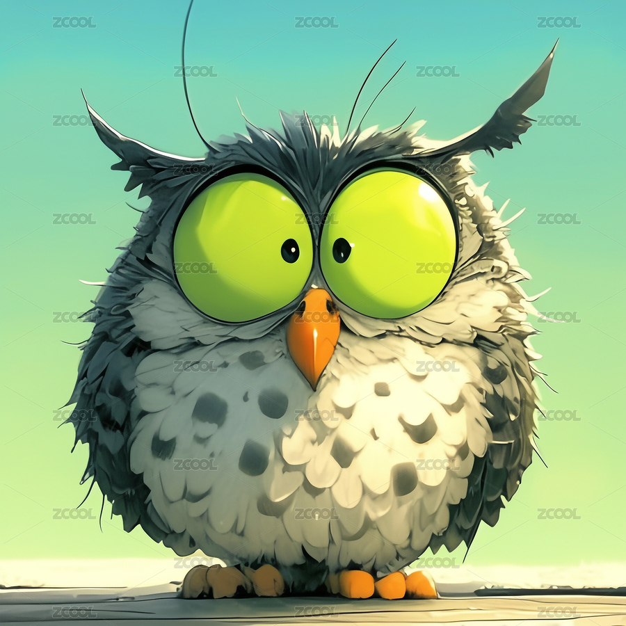 一只卡通猫头鹰（主预览-8178977） - 未分类 - 站酷设计师吉祥鱼原创素材 - 站酷ZCOOL