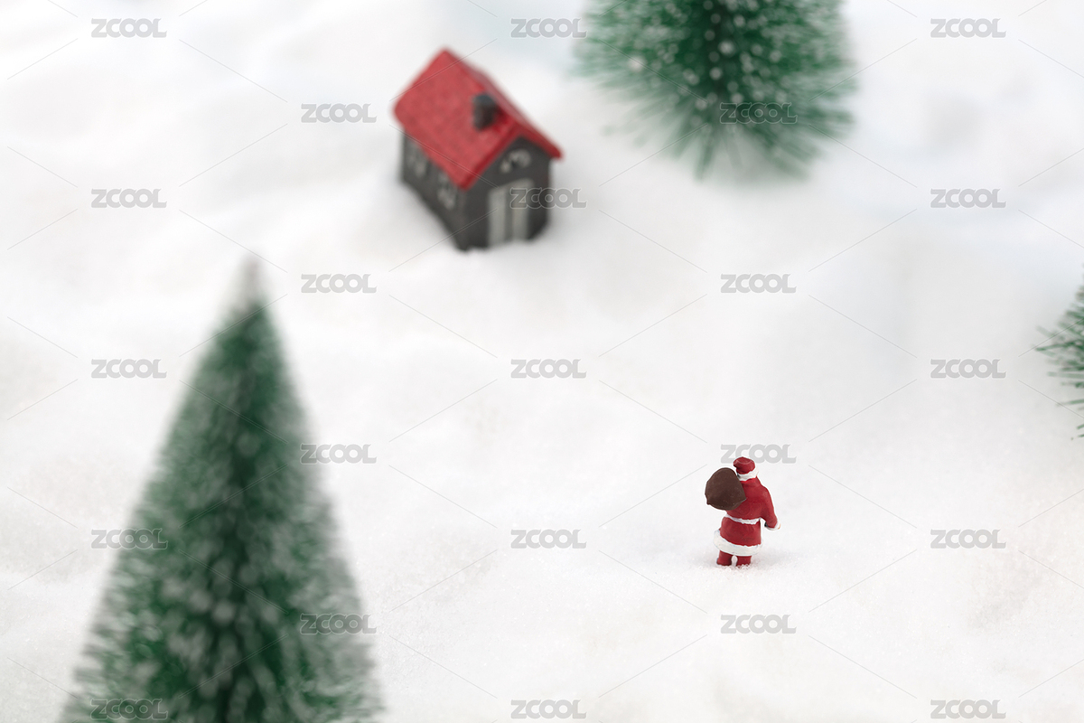 微縮場(chǎng)景圣誕老人朝小房子走去（主預(yù)覽-6300837） - 未分類 - 站酷設(shè)計(jì)師小羽怪原創(chuàng)素材 - 站酷ZCOOL