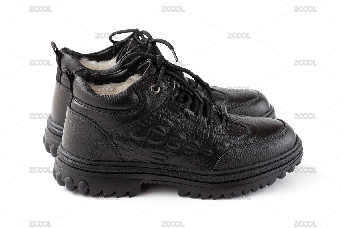 一雙黑色的男式保暖皮鞋（主預覽-8448878） - 未分類 - 站酷設計師品空原創(chuàng)素材 - 站酷ZCOOL