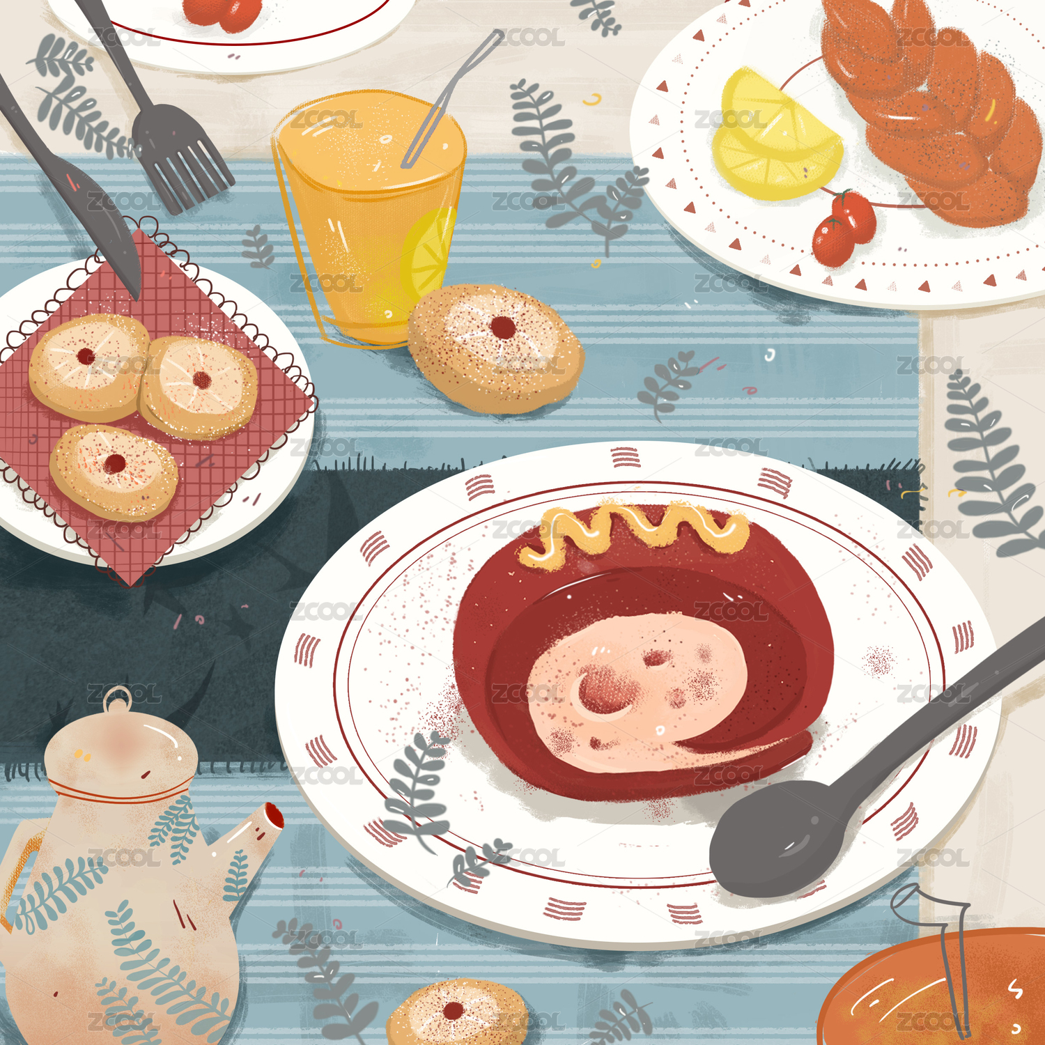 Special sausage cake afternoon tea gourmet
