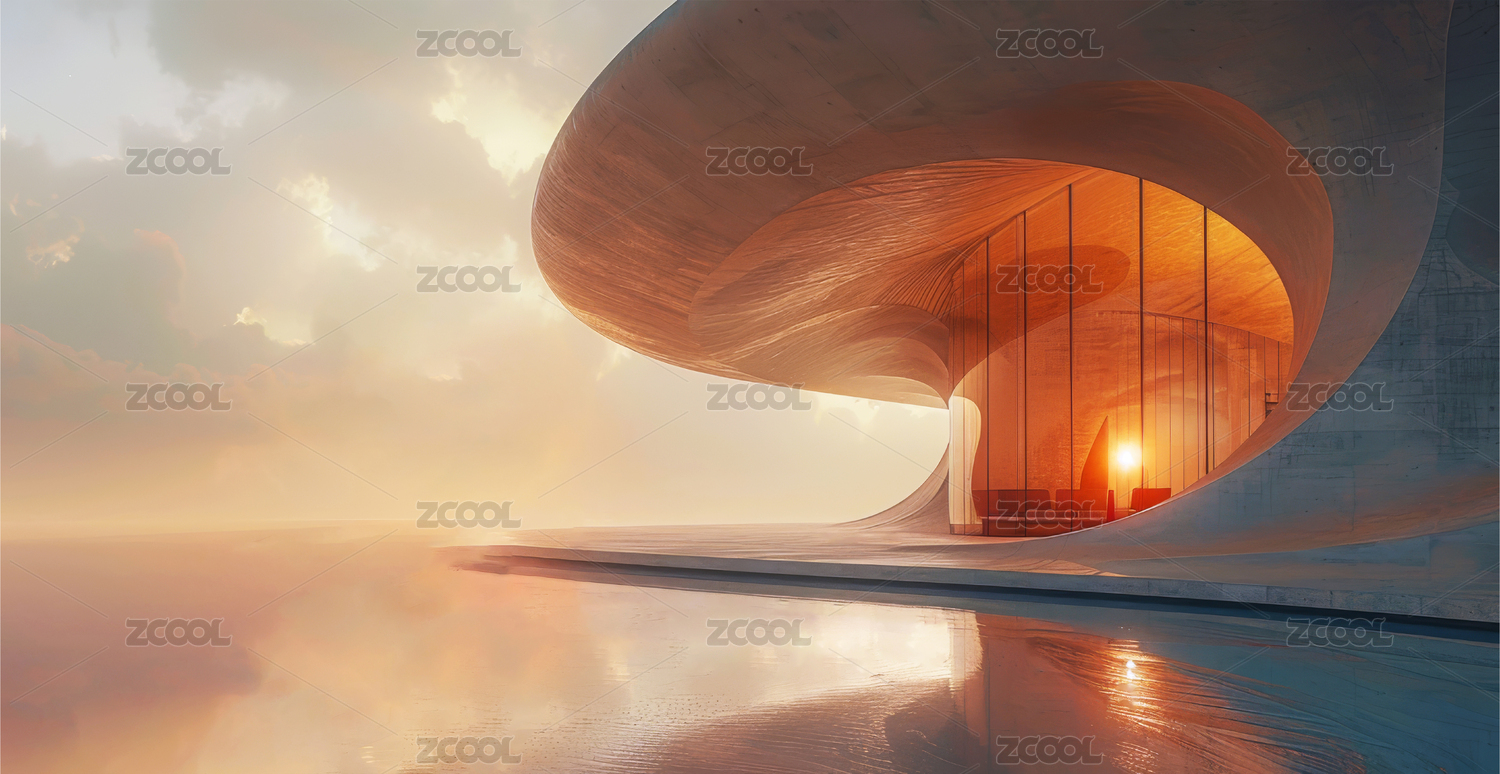 3D简洁大气抽象几何形状空间背景