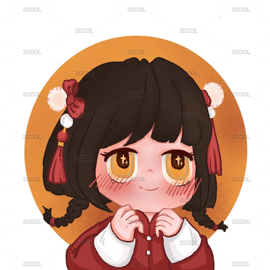 過年春節(jié)Q版吉祥物女孩頭像（主預(yù)覽-6059843） - 未分類 - 站酷設(shè)計(jì)師haaaaaaaappy原創(chuàng)素材 - 站酷ZCOOL