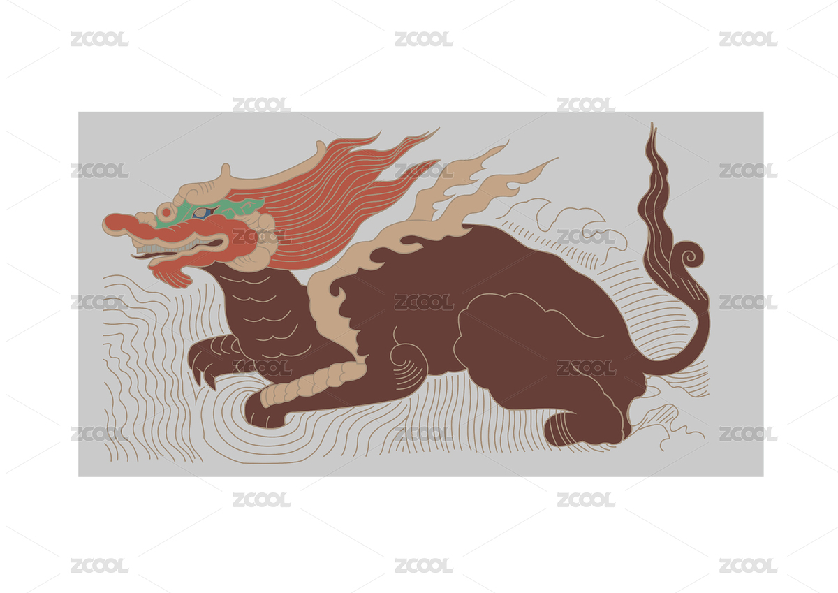 站酷纹样-元朝麒麟纹（主预览-4366492） - 未分类 - 站酷设计师七日散人原创素材 - 站酷ZCOOL