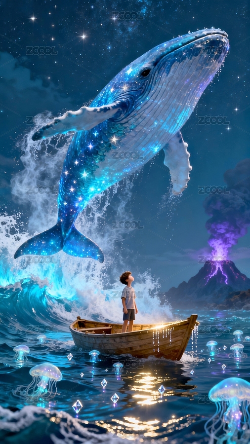 星空巨鯨夢幻奇幻航海場景（主預覽-12667163） - 未分類 - 站酷設計師吉祥魚原創(chuàng)素材 - 站酷ZCOOL