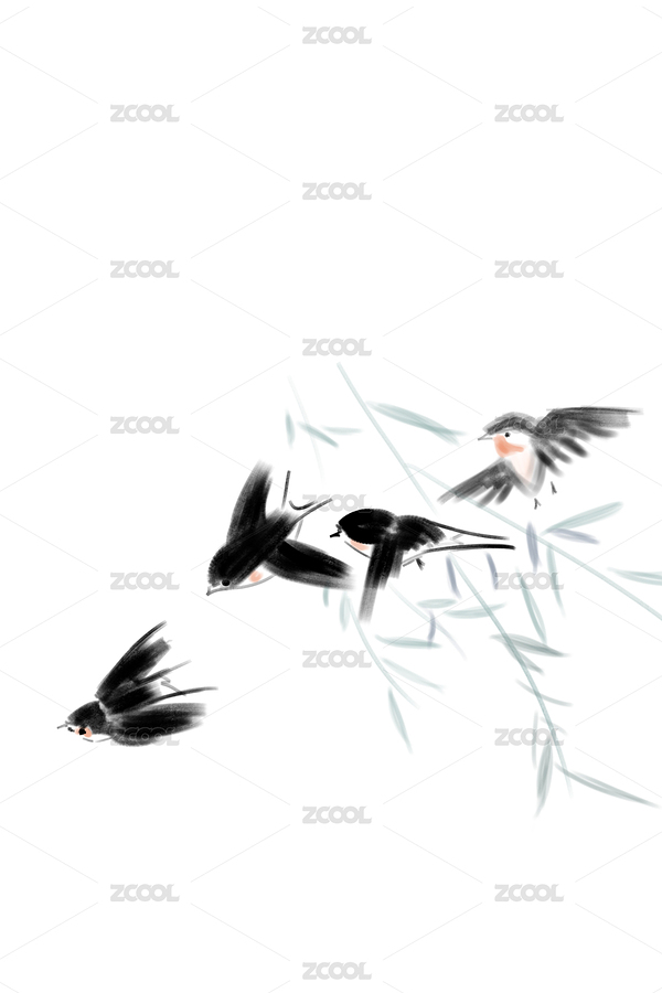 春天的小燕子寫意水墨國(guó)畫（主預(yù)覽-4047405） - 未分類 - 站酷設(shè)計(jì)師青蒼奎牛原創(chuàng)素材 - 站酷ZCOOL