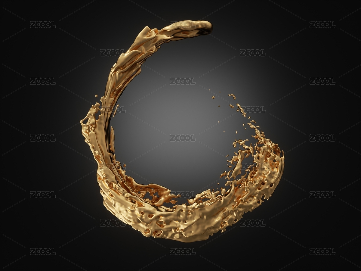 金色的流动液体与水花（主预览-8054579） - 未分类 - 站酷设计师jivacore原创素材 - 站酷ZCOOL