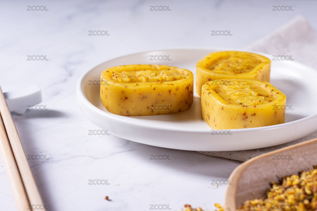 白色陶瓷盤子里的桂花糕（主預(yù)覽-6955628） - 未分類 - 站酷設(shè)計(jì)師我是小助理原創(chuàng)素材 - 站酷ZCOOL