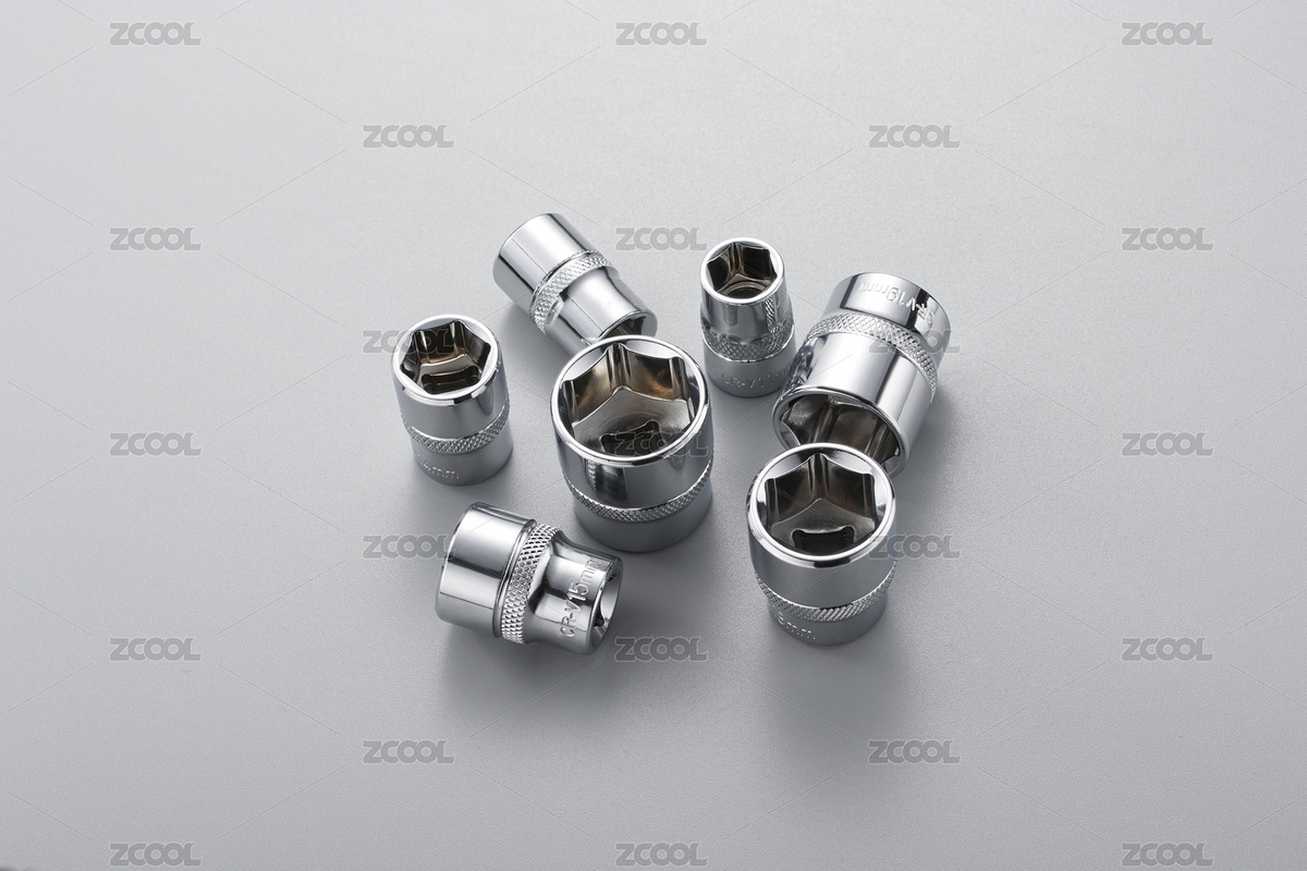 灰色背景中的银色五金工具金属套筒（主预览-7298599） - 未分类 - 站酷设计师云2018原创素材 - 站酷ZCOOL