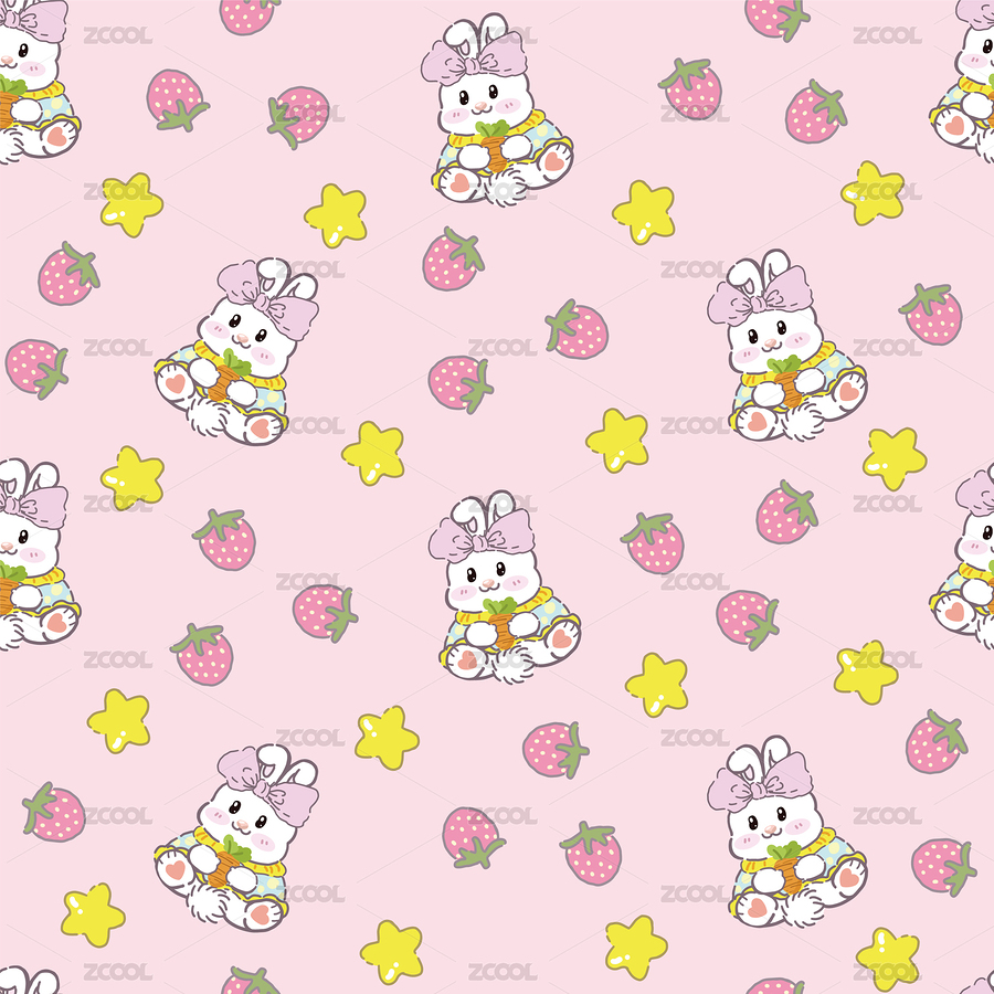可愛兔子印花家紡圖案四方連續(xù)圖（主預(yù)覽-6556341） - 未分類 - 站酷設(shè)計(jì)師Dorisliang2原創(chuàng)素材 - 站酷ZCOOL