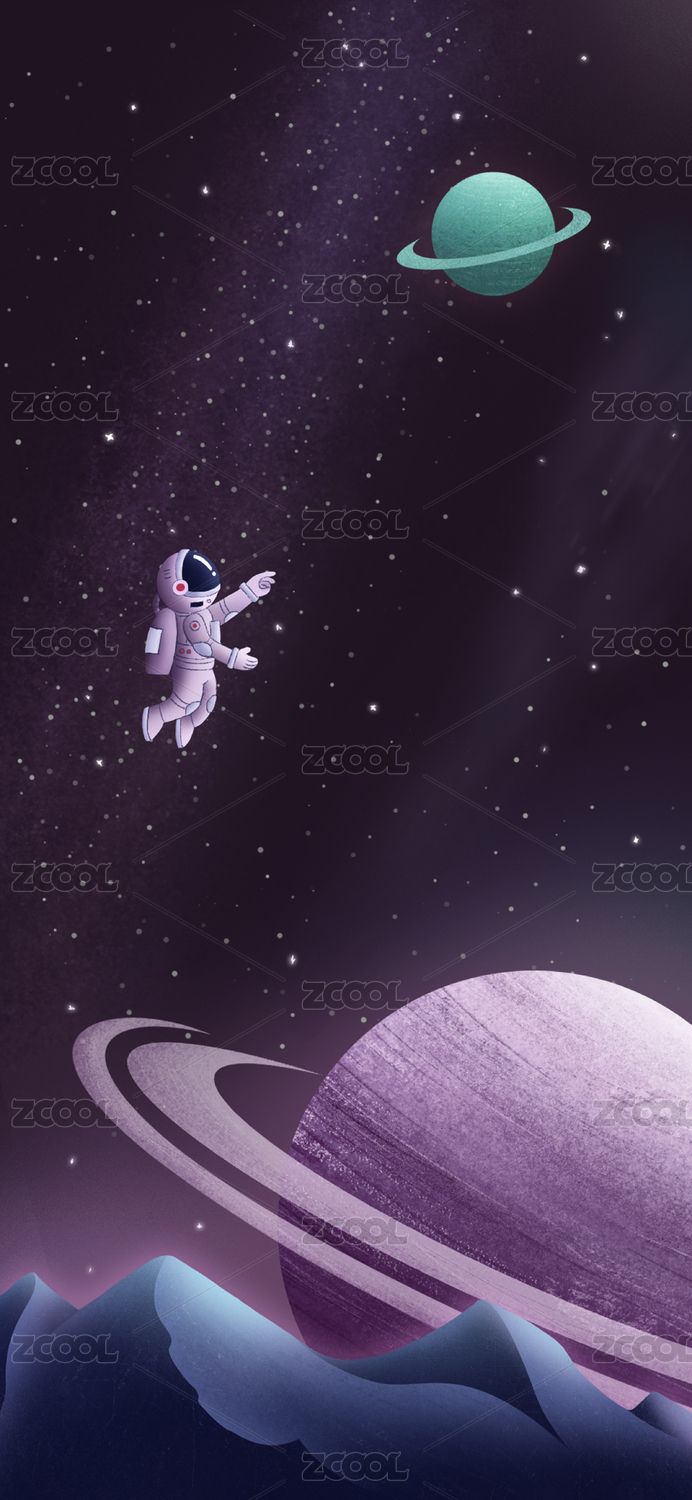 宇航员在宇宙中漂浮壁纸